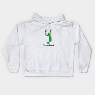 Silhouette of woman playing tennis Kids Hoodie